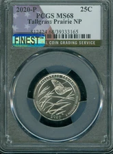 2020 P TALLGRASS FLAG PCGS MS68 PQ FDI MAC FINEST REGISTRY & SPOTLESS *