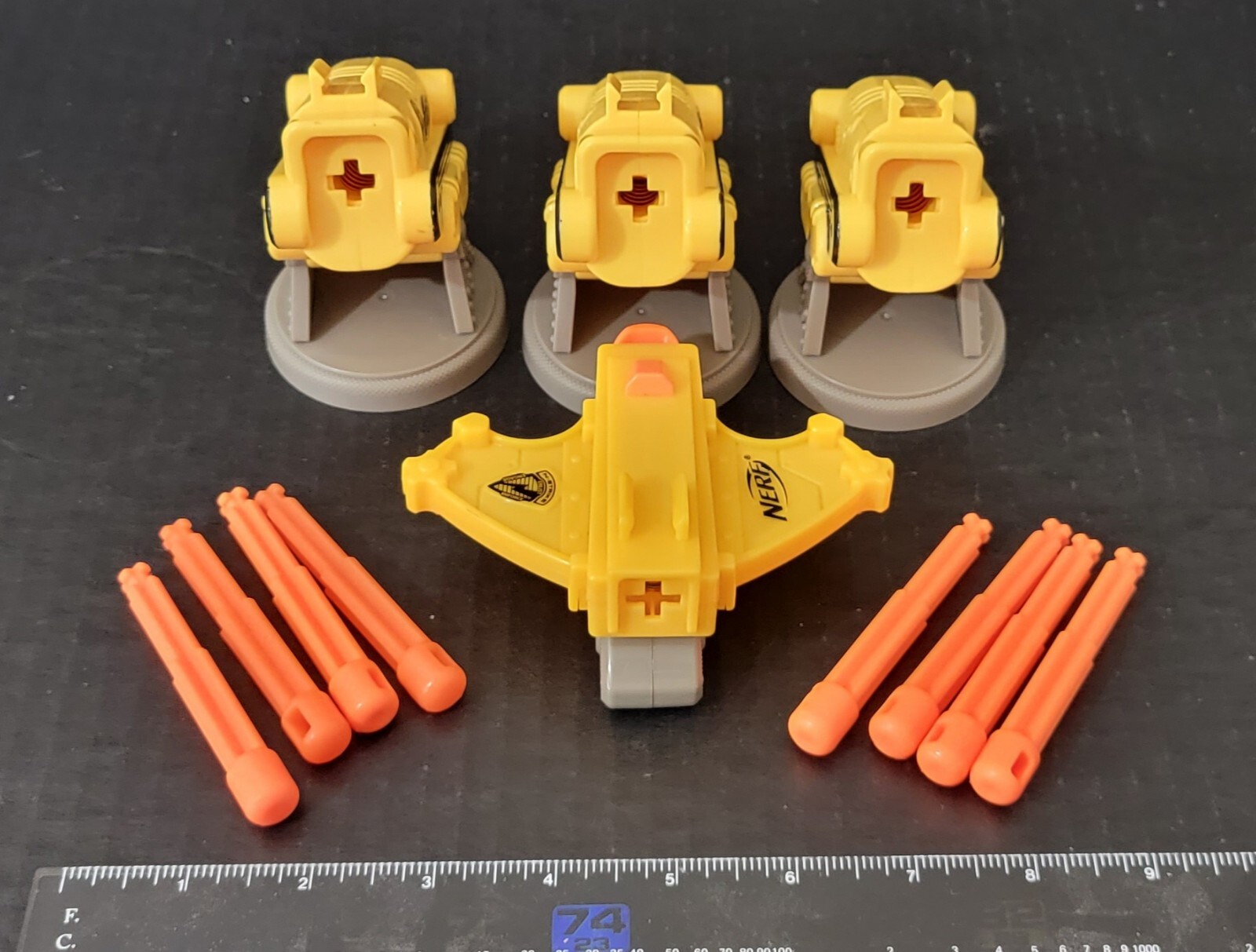 Lot of 4 Nerf N-Strike McDonalds Happy Meal Toys w/Darts Swivel & Range Launcher