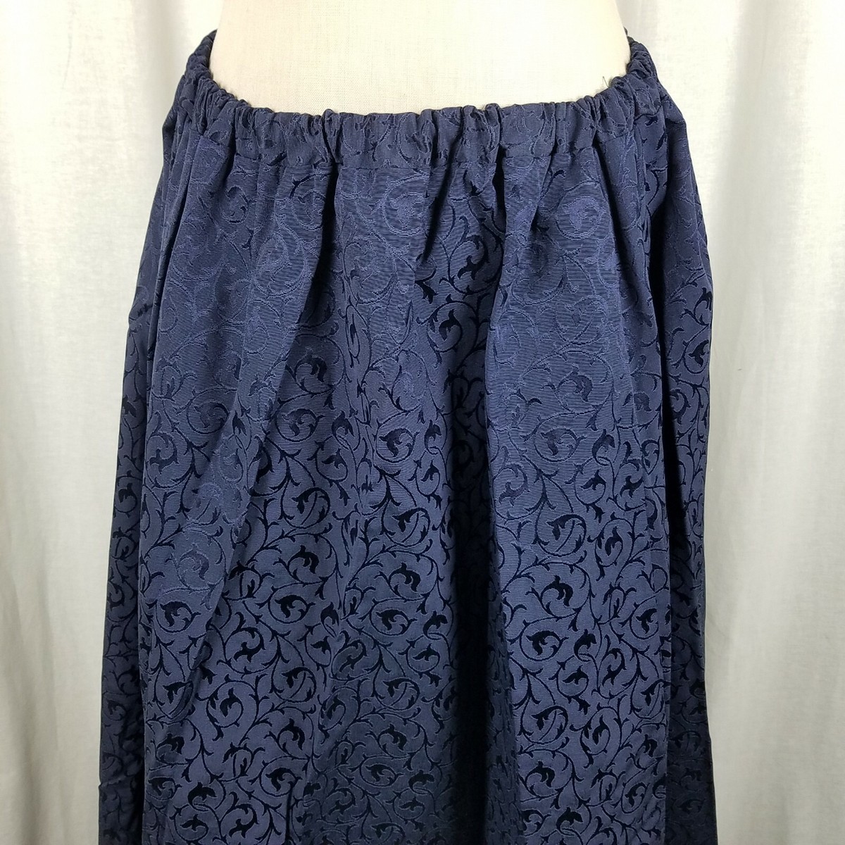 Handmade Vintage Long Maxi Jacquard Ribbon Trim Skirt Womens