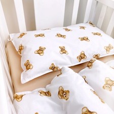 Little Brown Teddy Bear Baby Bedding Set – 100% Cotton, Soft , Cot and Cot Bed