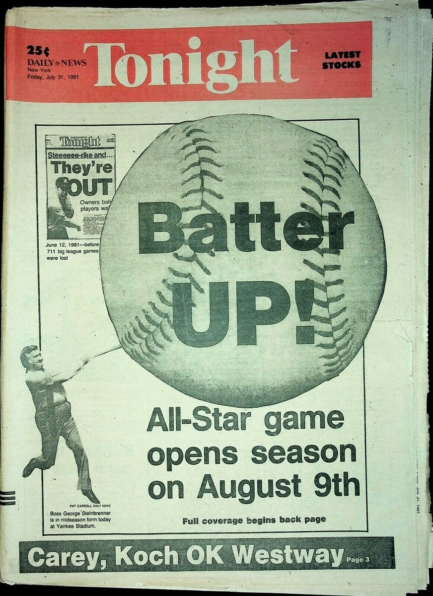 Daily News Tonight July 31 1981 George Steinbrenner Cover