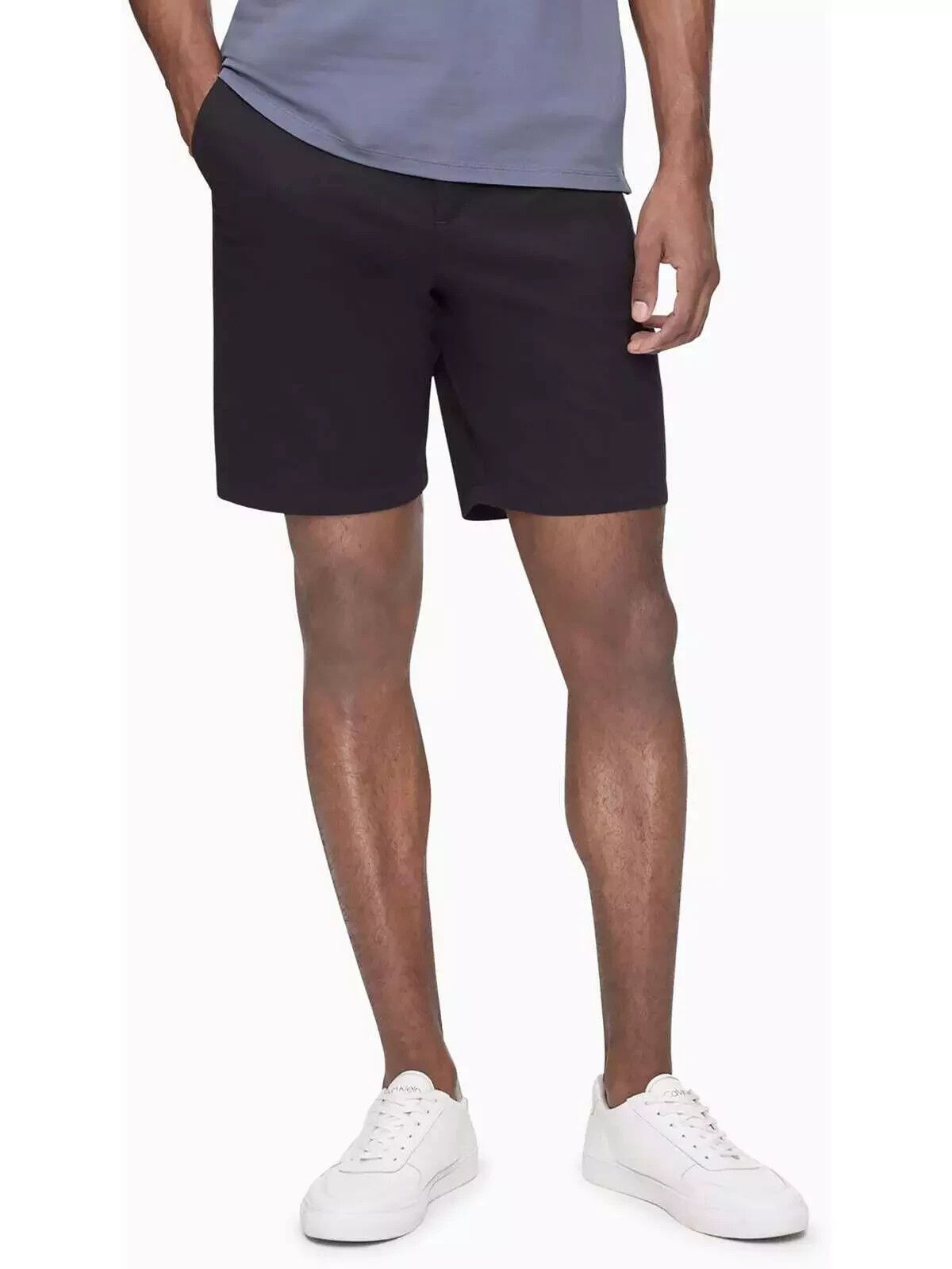 Черные шорты CALVIN KLEIN из хлопка Infinite Flex Slim Fit с плоской передней частью 40 EU 56 5990₽