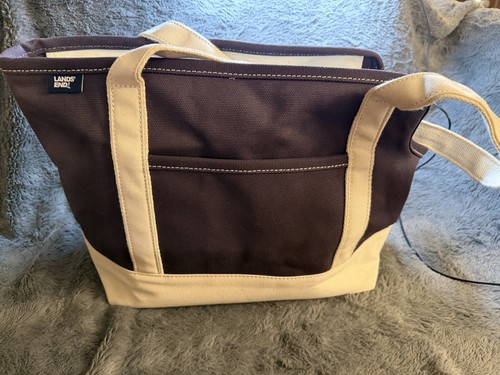 Lands’ End Canvas Dog Tote Carrier Small Pet Travel Bag 16”Lx12”Hx8”W Purple