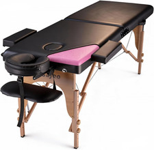 Portable Professional Massage Table - Adjustable, 500 LBS Capacity, Black