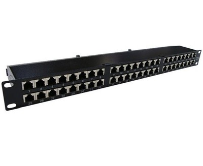 Shielded CAT5E Network 48-Port Patch Panel, 1U High Density Rack Mount