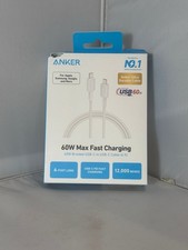 Anker 6' 60W Braided USB-C to USB-C Max Fast Charging Cable - White