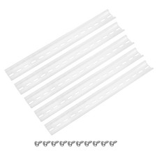DIN Rail 12" x 1.4" x 0.3" Slotted Aluminum Mounting Guide with Screw 5 Set