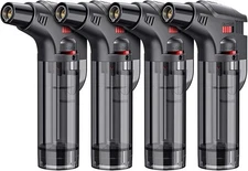 4 Pack Eagle Jet Torch Gun Lighter Adjustable Flame Windproof Butane Refillable