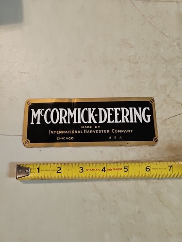 Vintage McCormick Deering Made By International Harvester Company Decal