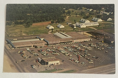 #ad Vintage 1960s Postcard Co Op Shopping Center Aerial View Eau Claire Wisconsin $3.38