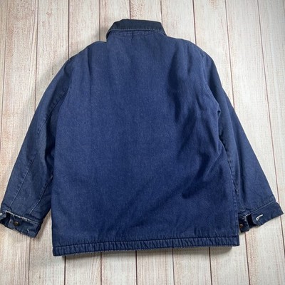 Vintage 60s / 70s Blanket Lined Denim Prison Chore Jacket Blue