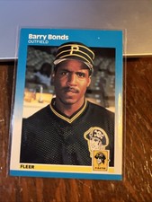 1987 Fleer Barry Bonds Rookie Card RC #604 Pittsburgh Pirates Giants. rookie card picture