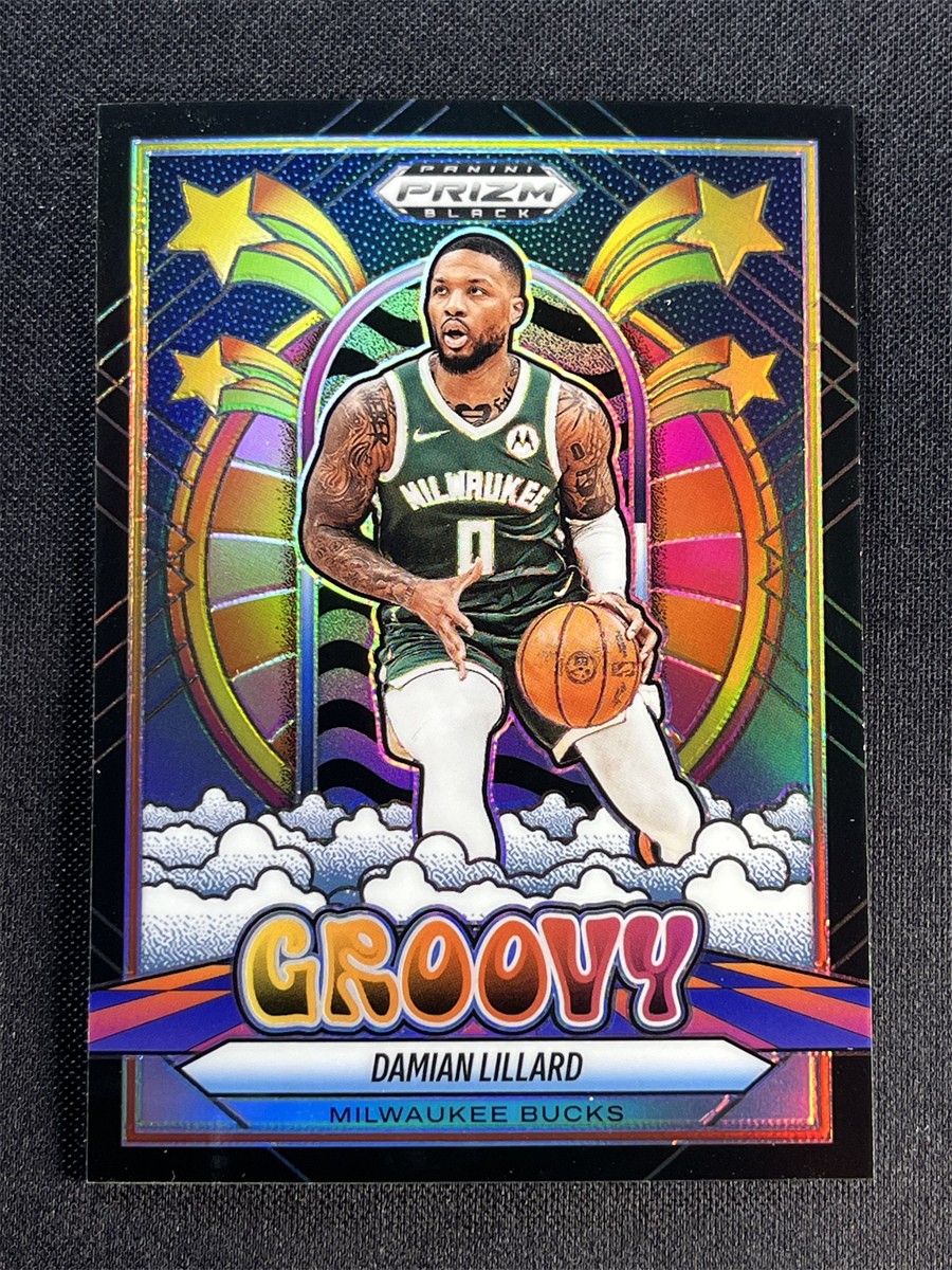 2024-25 Panini Prizm Black Damian Lillard #1 Groovy Prizm Bucks Case Hit SSP
