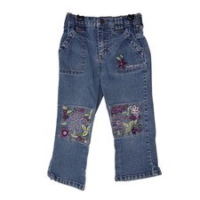 Vintage Y2K Guess Baby Jeans Floral Patchwork Girls 24 Months Denim Embroidered