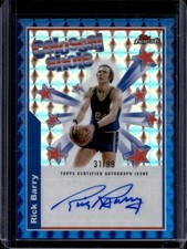 2024-25 Topps Finest Rick Barry Colossal Shots Auto Blue Geometric #/99