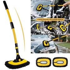 15° Curved Extendable Car Wash Brush with Long Handle Soft Bristle Cleaning Tool