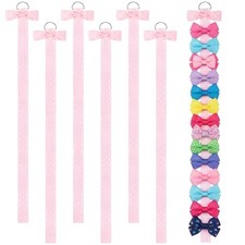 Pink Bow Holder For Girls Hair Bows 6 Pcs Baby Hair Accessories Organizer Bow