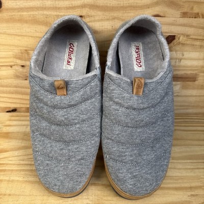Olukai Mahana Comfort Quilted Lined Slipper Shoes Gray Mens  display picture 2