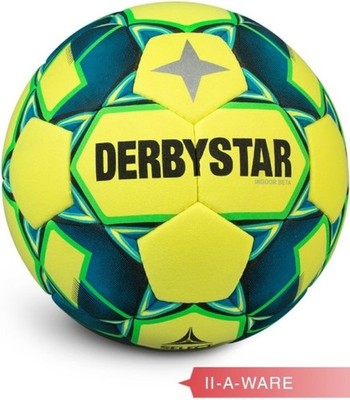 DERBYSTAR Indoor Beta Hallenfußball v20 gelb/blau/grün Größe 5 | 2A-WARE