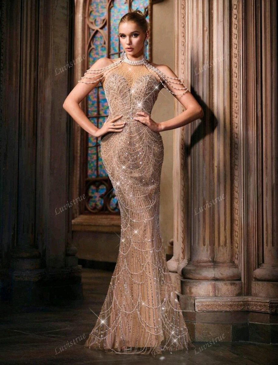 gold beading for dresses Gold Floor Length Tulle Beading Formal Dress, Lovely Off the Shoulder –  Frisco Dresses main image 0