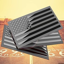 3D Metal American Flag Emblem Decal  Black American Flag Decal for Car, Truck