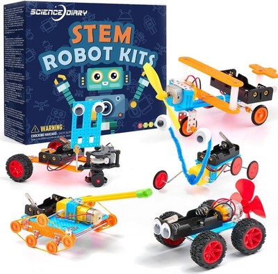 STEM Roboter Bausatz für Kinder - Technik-Experimente mit Motor & Werkzeug,