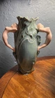 New ListingVintage Weller Pottery Vase - 8.5’ - Nude Woman Handles /Green