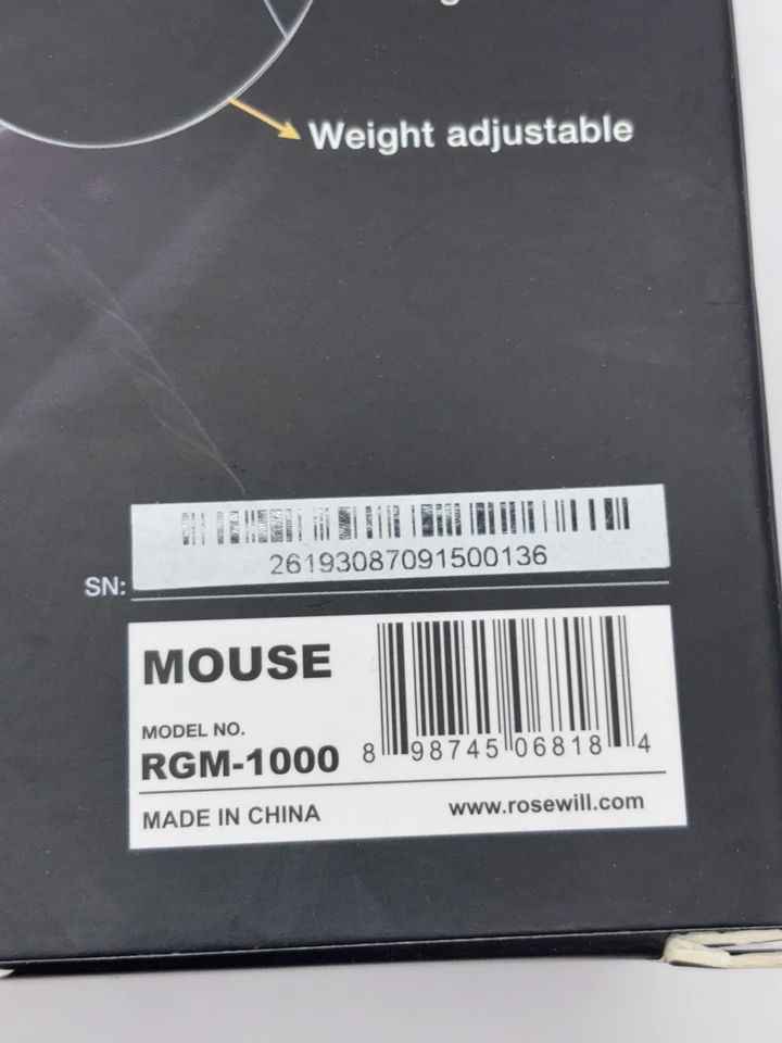 Reflex RGM-1000 USB Gaming Mouse 8200 DPI Laser 9 Button Right-Handed RGB - Image 3 of 4