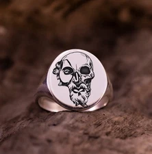 Stoicism Marcus Aurelius Signet Ring 925 Sterling Silver Ring US Duty Free