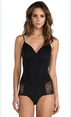 NWT Yummie Tummie Laney Teddie Women's Lace Bodysuit, Black, Medium $98