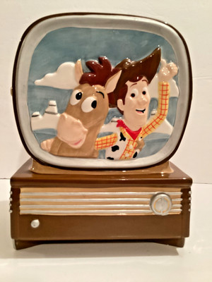 VINTAGE DISNEY PIXAR TOY STORE 2 RETRO TV COOKIE JAR ~~~ W/ NO LID