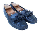 Salvatore Ferragamo Black Leather Croc Toe Tassel Loafer Slip On Dress Shoe 9B — photo 2