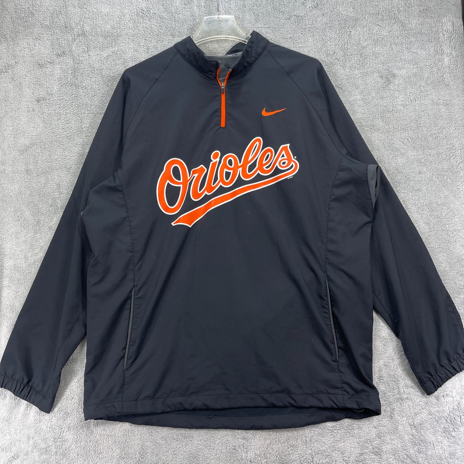 SACAI X NIKE Nike Baltimore Orioles Baseball Team Jacket Uomo XL Nero Pullover 1 4 Zip MLB