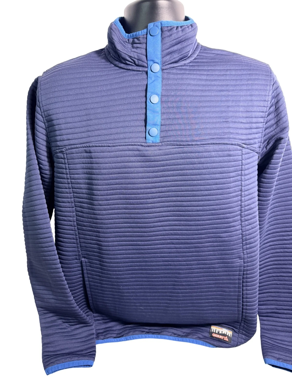 Gerry Quilted Jacket Mens Medium Blue Snap Front Padded Outdoor Pullover Warm
Opens in a new window