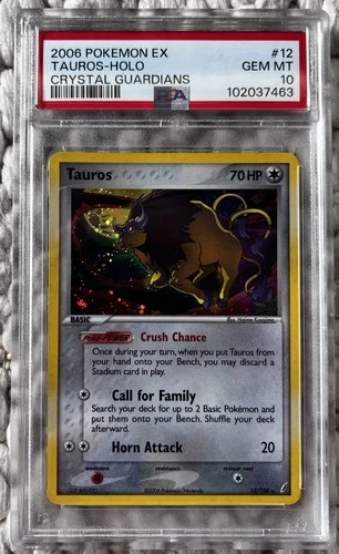 POKEMON EX CRYSTAL GUARDIANS TAUROS #12 HOLO FOIL CARD PSA 10 GEM MINT