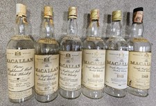 1950s/60s  RARE Macallan Whisky Empty Bottles 1955 1961 1962 1963 1965 1969