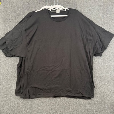 Hanes Mens 4XL Cotton Spun Tee Black 4 Pack Short Sleeve Crew Neck 05280 Basic