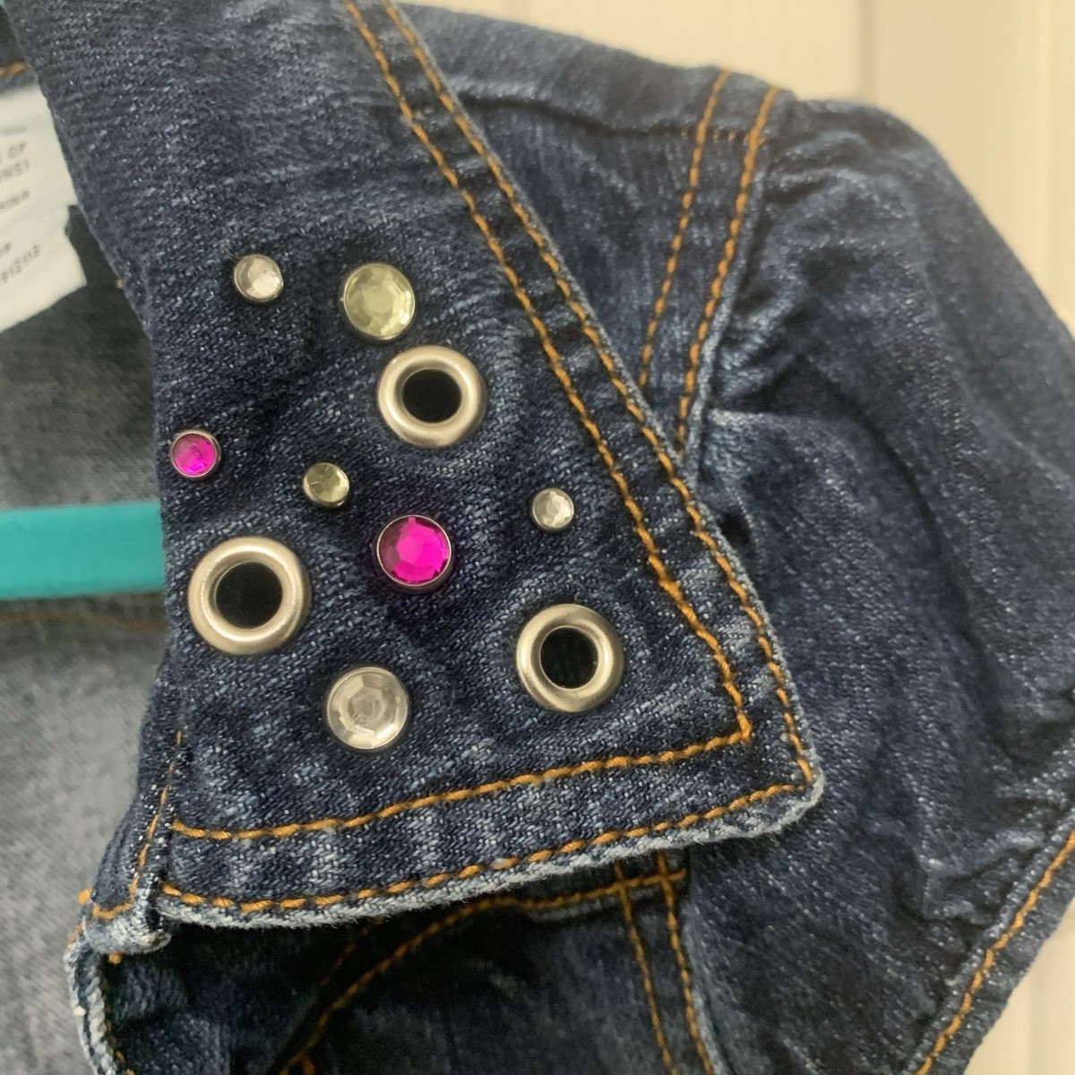 VTG Y2K Disney Hannah Montana Girls Sz 12 Denim Bolero Jacket Blue