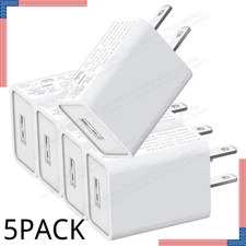 5X US Plug 5V 2A USB Port Wall Charger 5 Volt 2 Amp Power Adapter Converter Lot