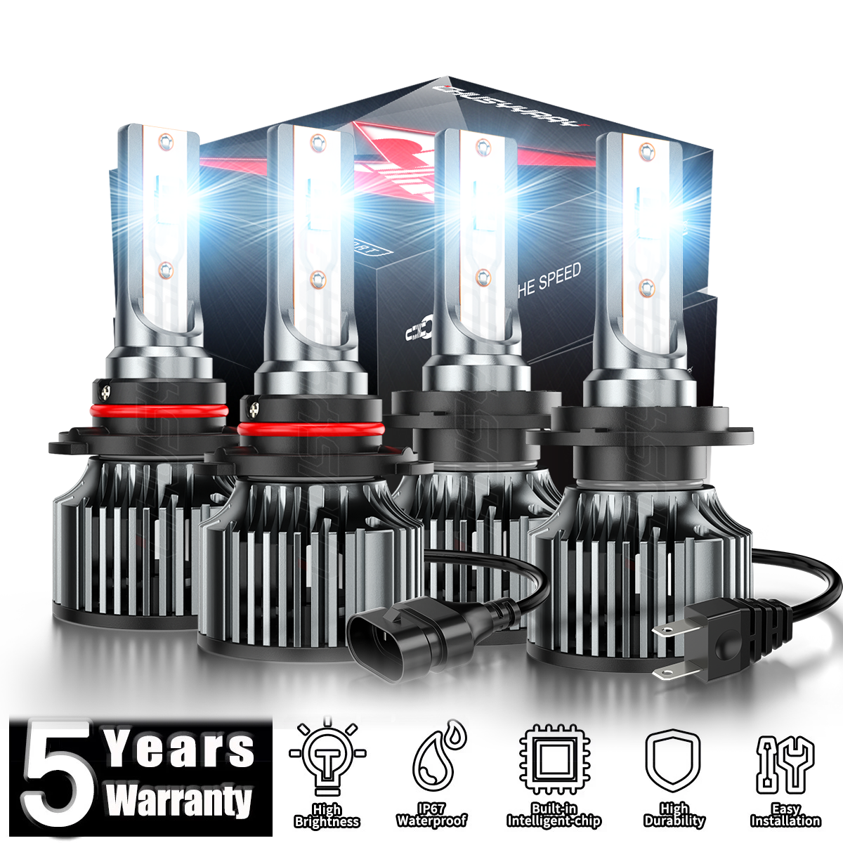 For Mazda CX-7 2007-2012 6000K Combo 900&H7 LED Headlights High