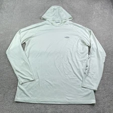 AFTCO Fishing Hoodie Mens Large Green Lightweight Hooded Shirt Outdoors