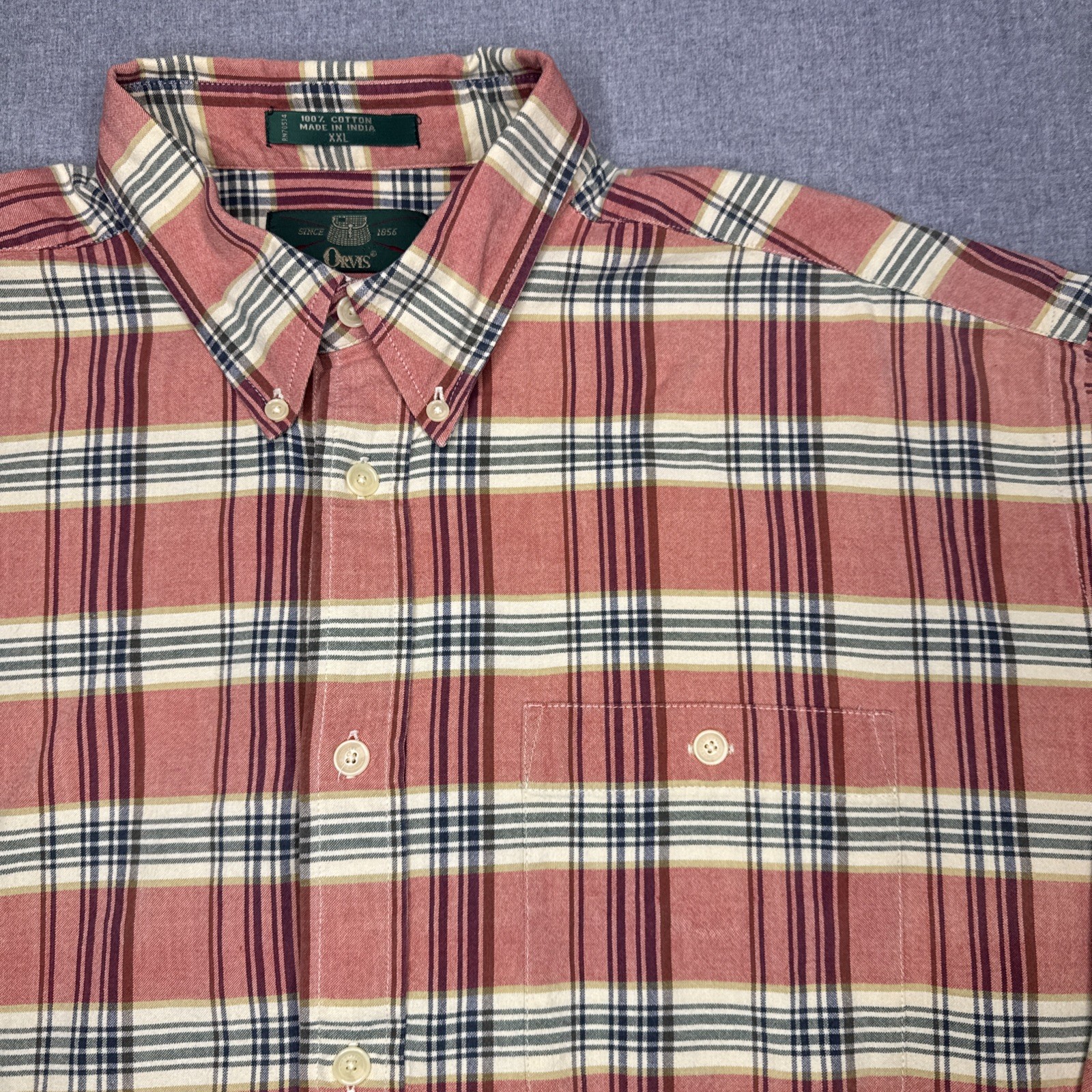 Orvis Men’s XXL Button Down Shirt Multicolor Long Sleeve 100% Cotton
