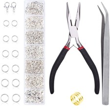 Jump Rings for Jewelry Making Kit, 1500 pcs Repair Kit Silver
