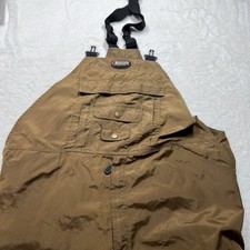 Nite Lite Brown Nylon Waterproof Work Bib Overalls 2XL Waist 46-48 Lined