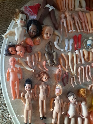 Large Vintage Doll Craft Repair Legs Torrso Arms Heads Porcelain Plastic - Picture 12 of 20