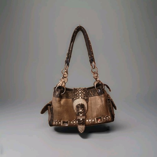 Concealed Carry CC Montana West Jeweled Western Handbag Purse Brown