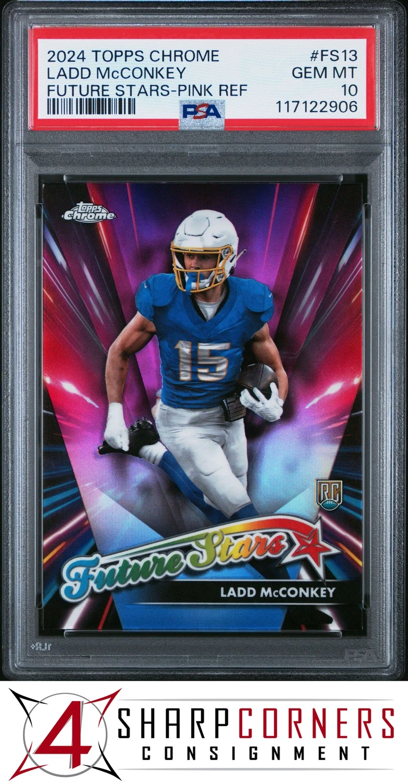 Ladd McConkey Topps Chrome Future Stars #FS13 Pink Refractor