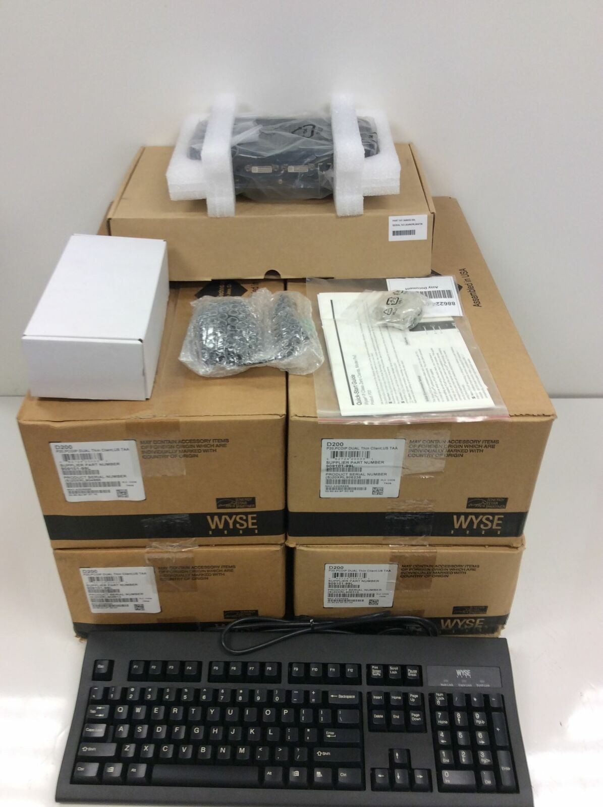 4x NEW Wyse D200 P20 Dual Thin Client PCoIP Terminal w/Keyboard Mouse PSU