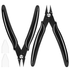 5 Inch Micro Flush Cutter, 2 Pack Small Wire Cutters Spring Loaded Cutting Plier