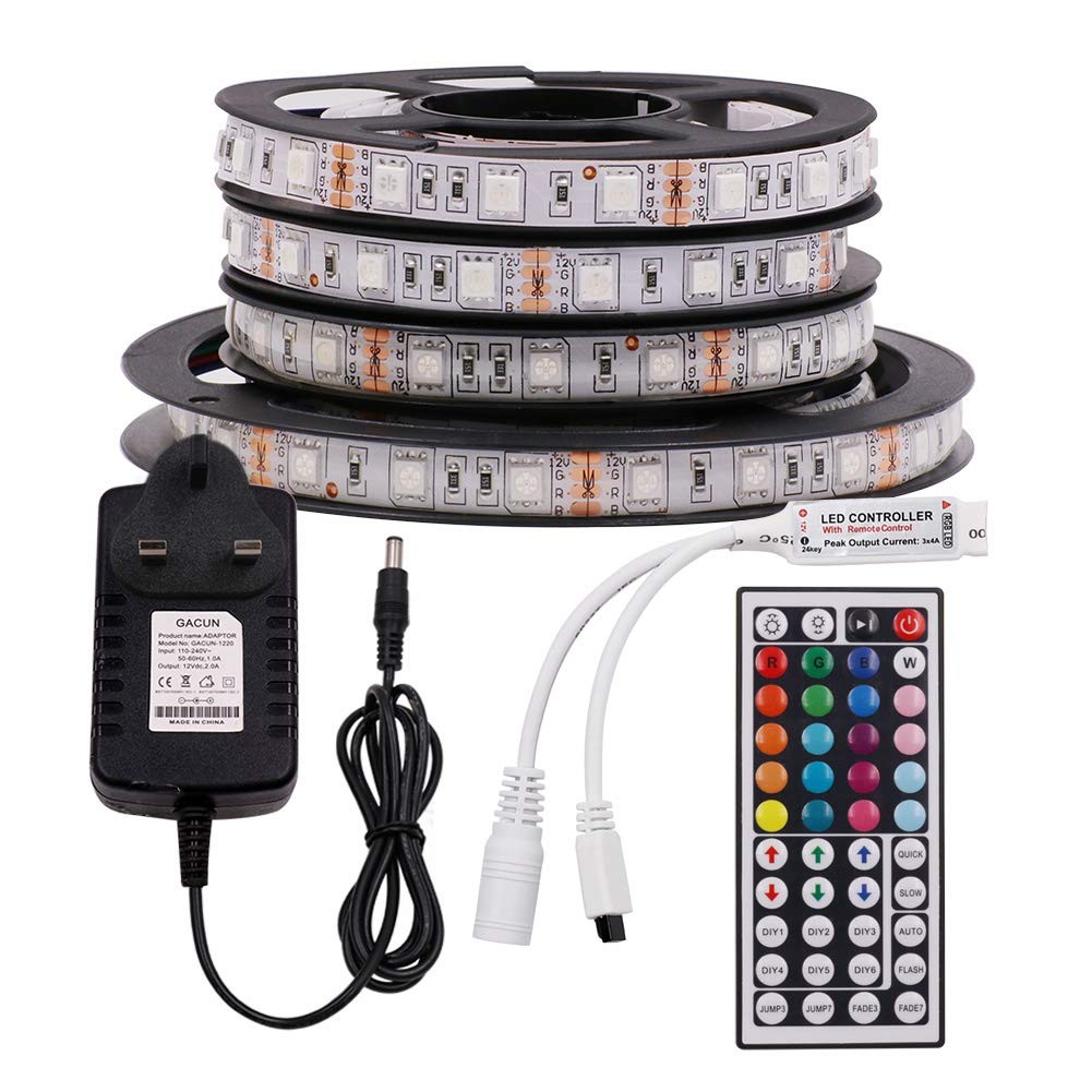 GQL 12V RGB LED Strip Lights 1m, 5050 60LEDs Strips Self Ip65 Waterproof